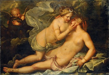 Pietro Liberi - Jupiter in the guise of Diana and the nymph Callisto. Free illustration for personal and commercial use.