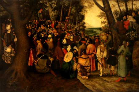 Pieter Brueghel (II) - The Preaching of St John the Baptist (Hermitage). Free illustration for personal and commercial use.