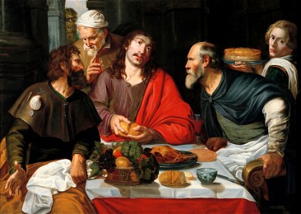Artus Wolffort - Supper at Emmaus. Free illustration for personal and commercial use.