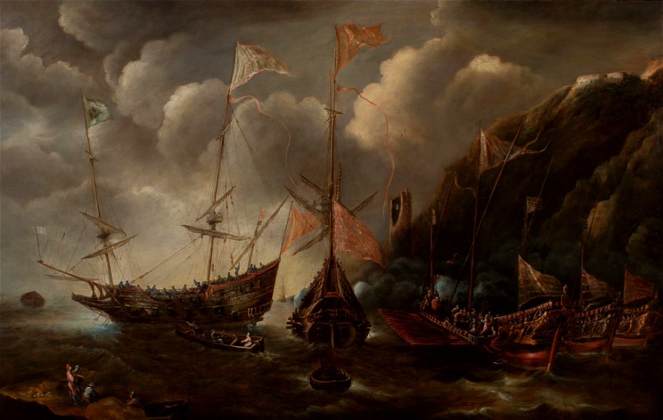 Andries van Eertvelt - Shipping off a Mediterranean coast