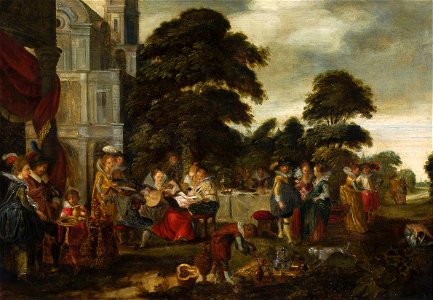 Velde the Younger Merry company in the park
