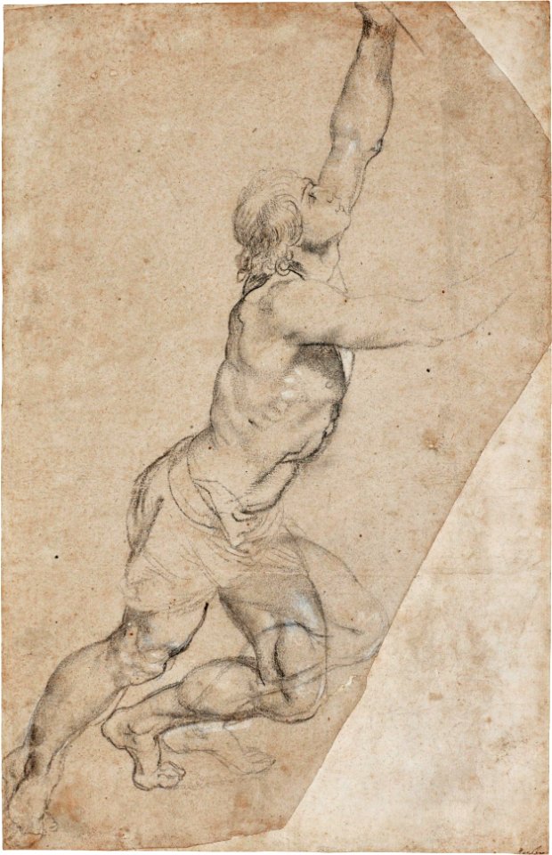 Nude Study of a Young Man with Raised Arms by Peter Paul Rubens
