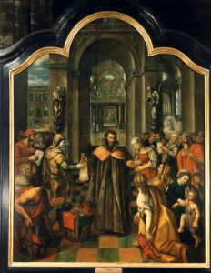 Josse van der Baren - St Ivo Triptych - Central Panel - St Ivo as defender of the poor