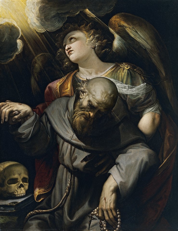 Ferraù Fenzoni - Saint Francis with the Stigmata, held up by an Angel