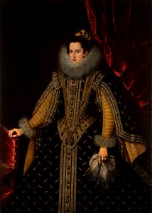 Margarita Aldobrandini, Duchess of Parma by Bartolome Gonzalez, held in the Hermitage collection. Free illustration for personal and commercial use.