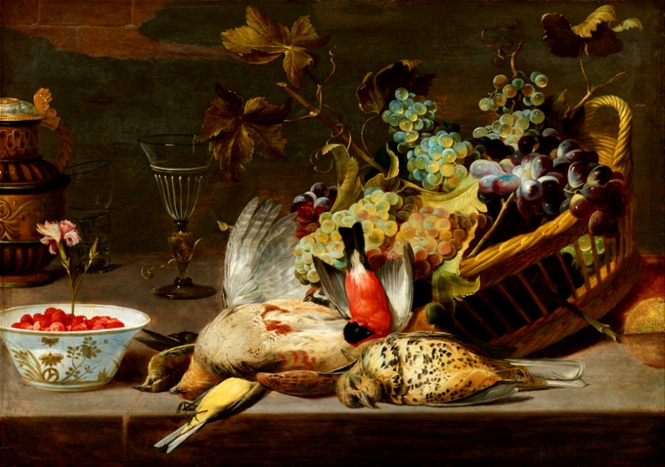 Frans Snyders - Still Life with Birds and a Basket of Grapes