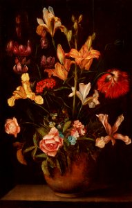 Alexander Adriaenssen - Vase of flowers in an earthenware vase. Free illustration for personal and commercial use.