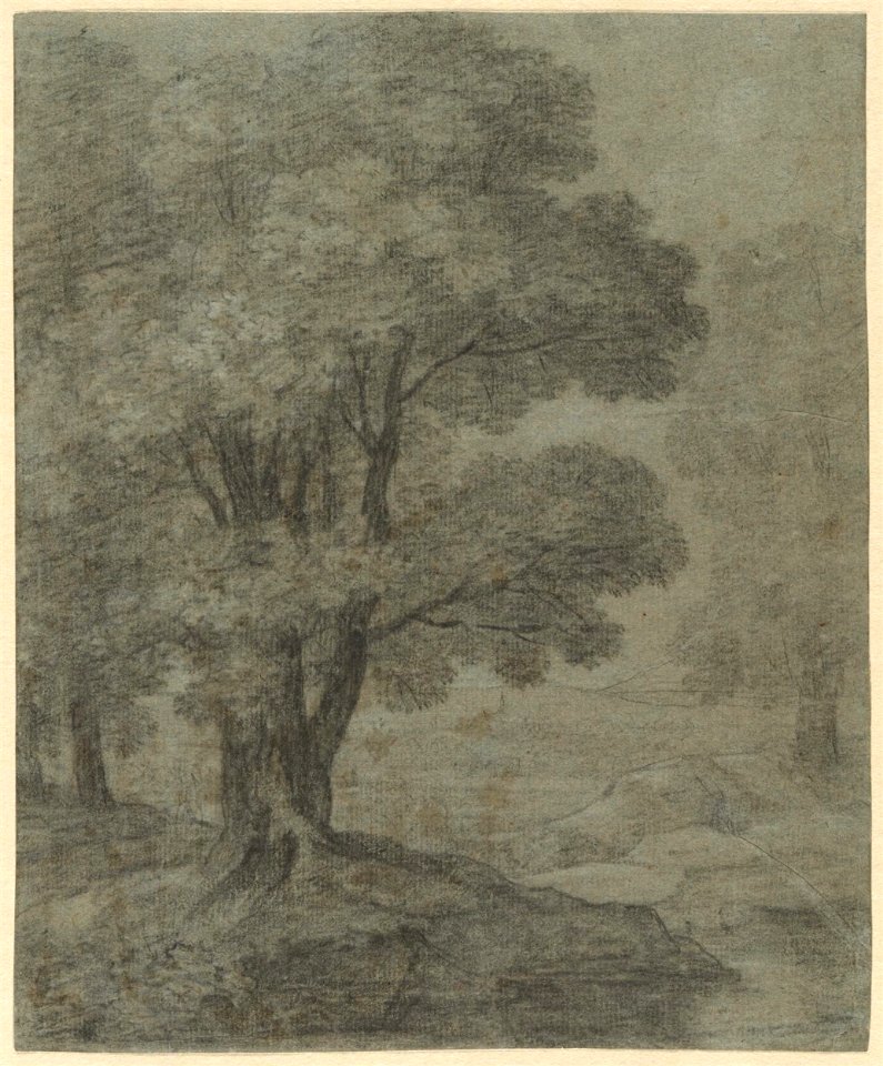 Jacques Fouquier - Hilly forest landscape with oak trees