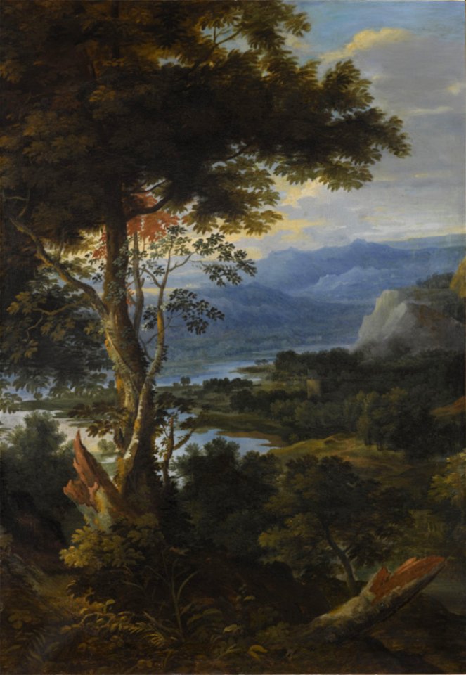 Jacques Fouquier - Landscape with a river in the mountains