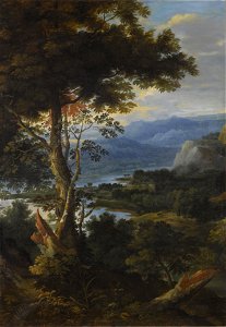 Jacques Fouquier - Landscape with a river in the mountains