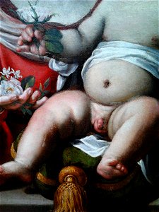 Domenichino Madonna della Rosa (detail). Free illustration for personal and commercial use.