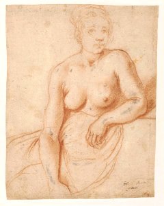 Carracci Nude woman sitting front view