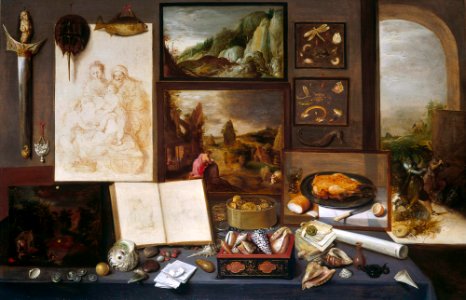 Frans Francken (i) - Cabinet of a collector. Free illustration for personal and commercial use.