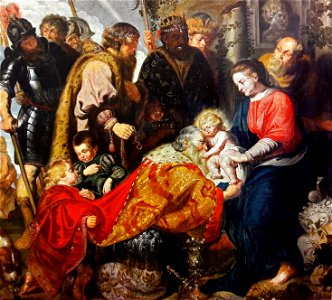 Jordaens Adoration of the Magi. Free illustration for personal and commercial use.