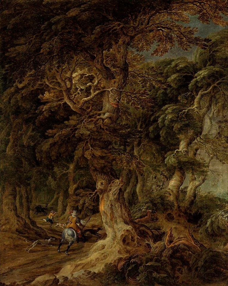 Alexander Keirincx and Paulus van Hillegaert (Attr.) - Forest view with a large oak