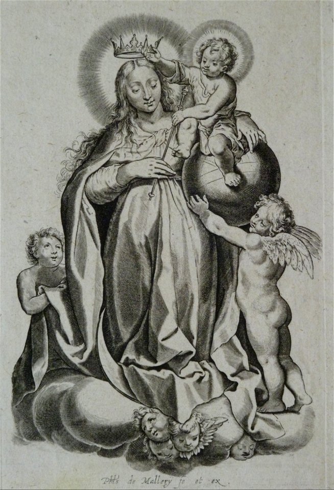 Philips van Mallery - The Virgin standing on a crescent moon crowned by the Christ Child