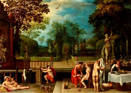 Adriaen van Stalbemt - Bathing Nymphs in a Park Landscape