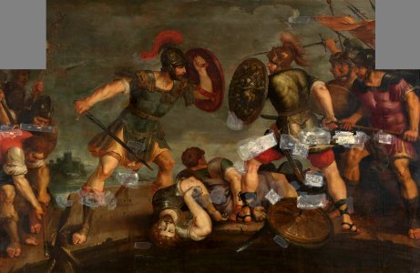 Hieronymus Francken (II) - Horatius Cocles at the Pons Sublicius