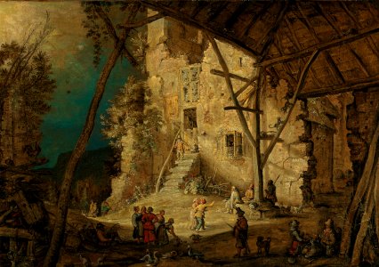 Roelant Savery - Peasants near a ruinous watchtower