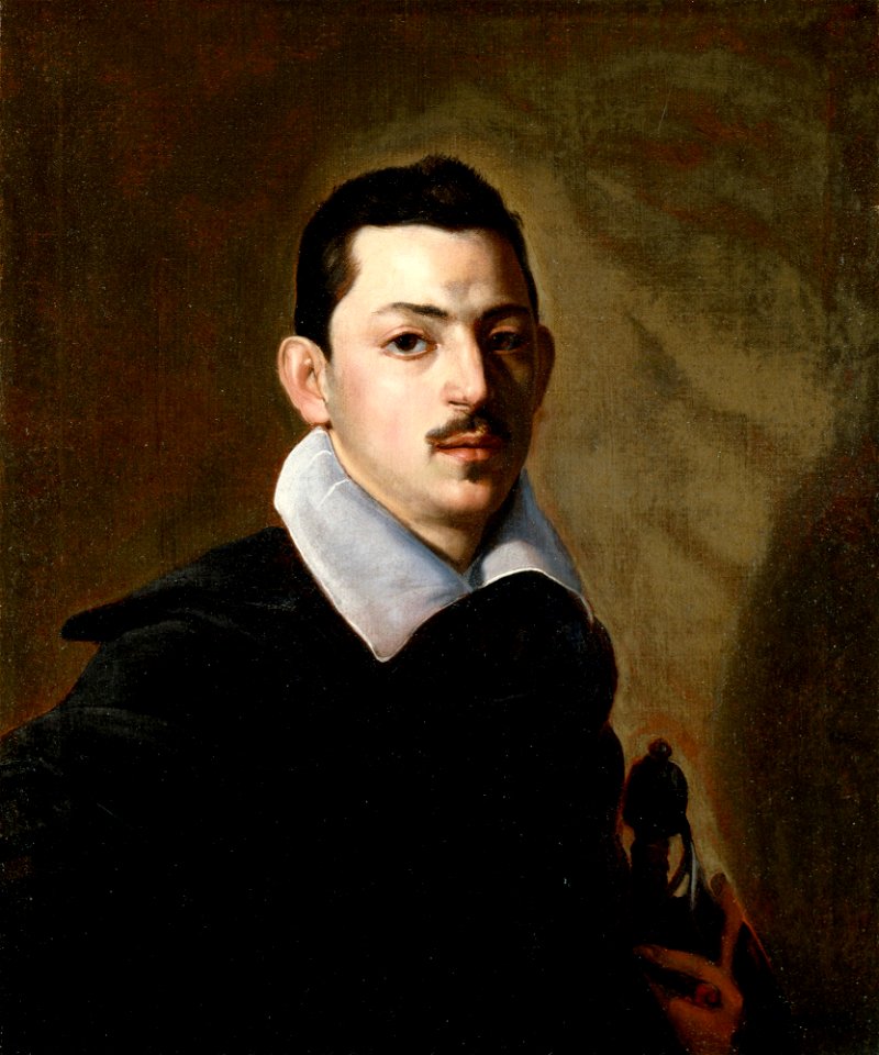 Nicolas Régnier (Attr.) - Portrait of a young man with a sword