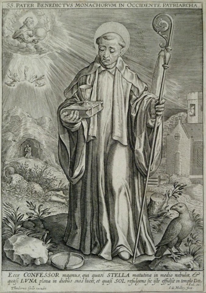 Philips van Mallery - St. Benedict standing in a landscape