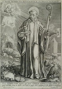 Philips van Mallery - St. Benedict standing in a landscape