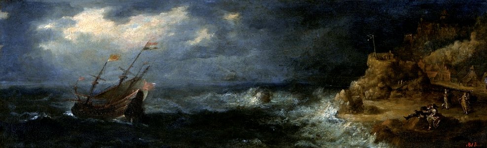 Porcellis Storm on the sea
