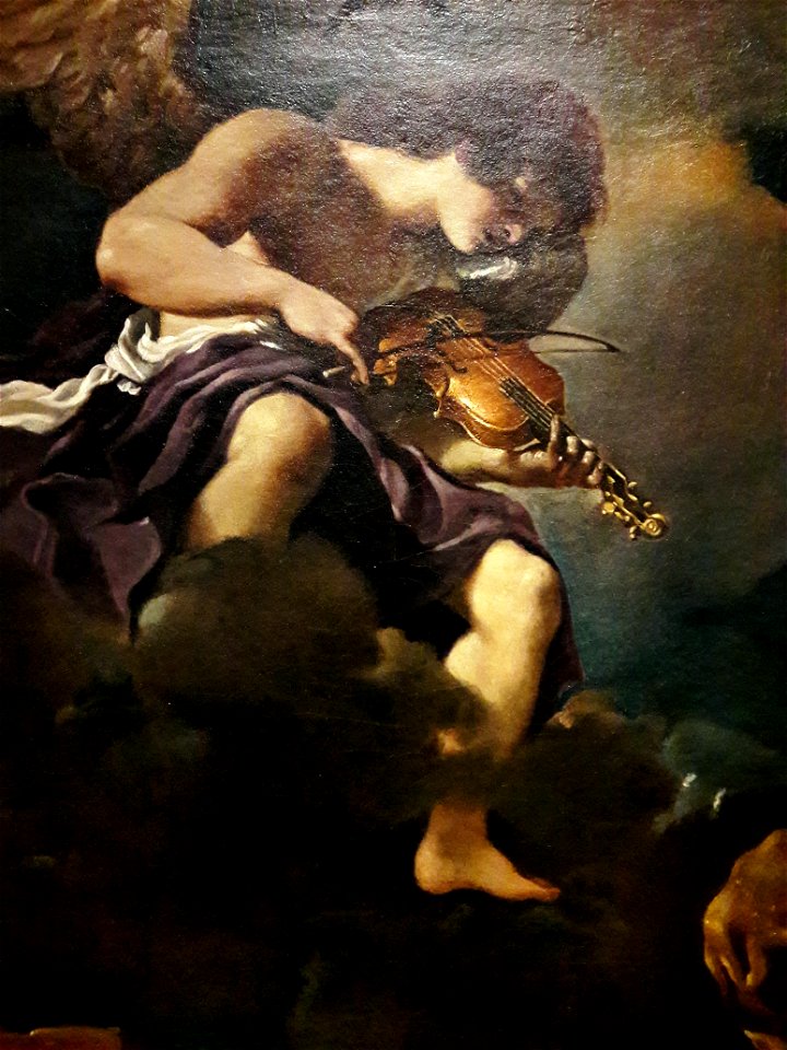 Guercino Saint Francis with an angel (detail) 01