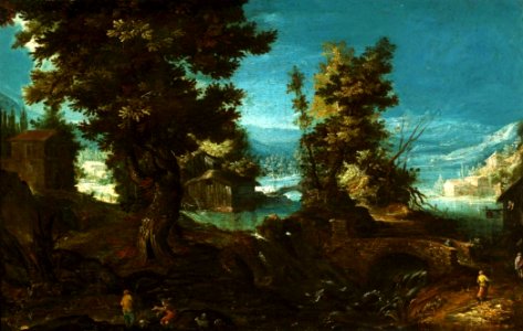 Valckenborch Landscape with a river and trees