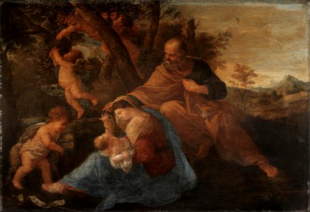 Karel Philips Spierincks - The Holy Family with the Infant Saint John the Baptist and angels