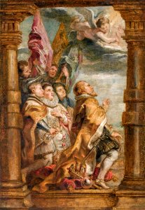 Peter Paul Rubens - The Secular Hierarchy in Adoration. Free illustration for personal and commercial use.