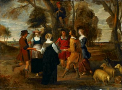 Christoffel van der Laemen - Landscape with dancing shepherds