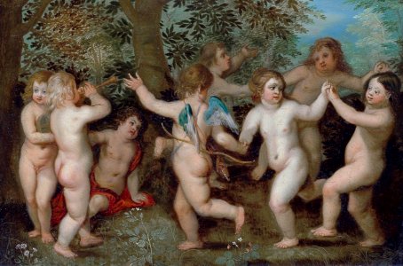 Jan Brueghel the Elder and Hendrick van Balen - Dancing puttiFXD. Free illustration for personal and commercial use.