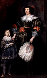 Cornelis de Vos - Portrait of Madame Charlotte Butkens-Smit van Cruyninghen and her son Johannes-Amatus. Free illustration for personal and commercial use.