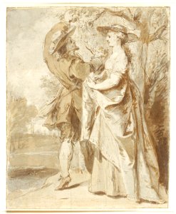 Jan Thomas - Couple in a garden