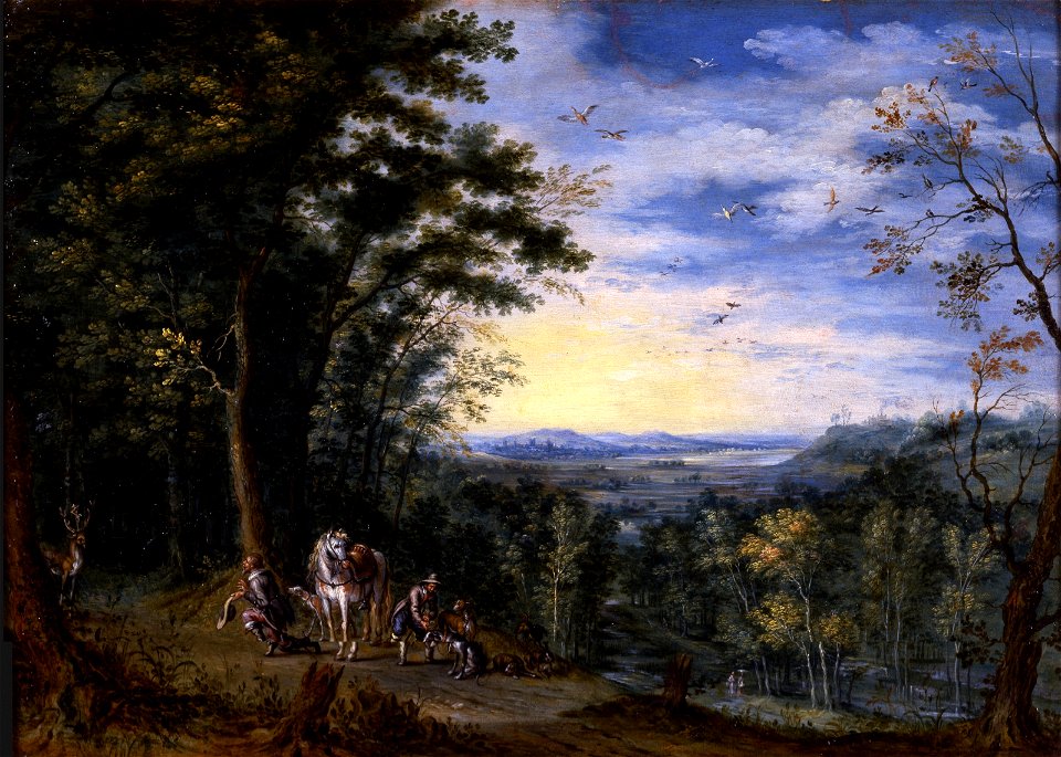 Jan Brueghel the Younger (Attributed to) - Vision of St Hubertus