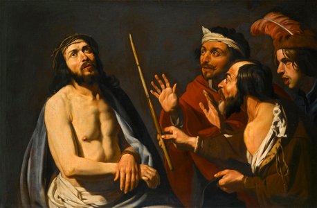 Matthias Stom - The mocking of Christ. Free illustration for personal and commercial use.