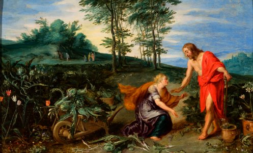Jan Breughel (II) - Christ appears to Mary Magdalene or Noli me tangere