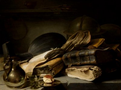 Jan Lievens - Still Life with Books. Free illustration for personal and commercial use.