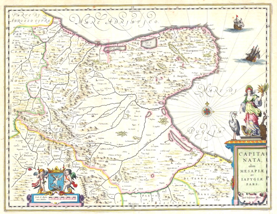 1630 Blaeu Map of Capitanata ( Foggia ), Italy - Geographicus - Capitanata-blaeu-1630