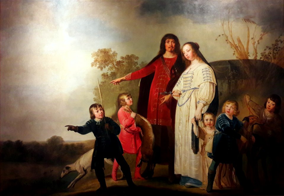 Grebber Family portrait in a landscape