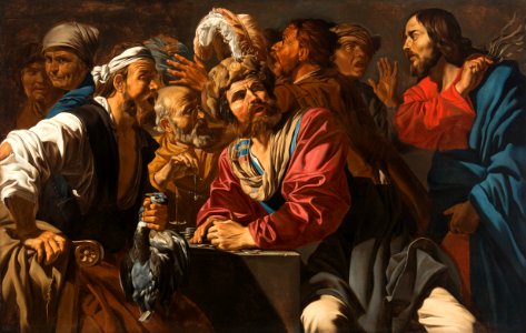 Matthias Stom - Christ chasing the money changers from the temple