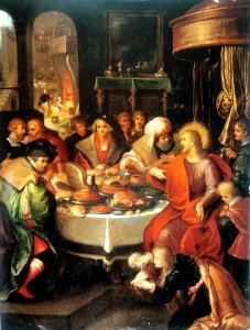 Francken Feast in the house of Simon. Free illustration for personal and commercial use.