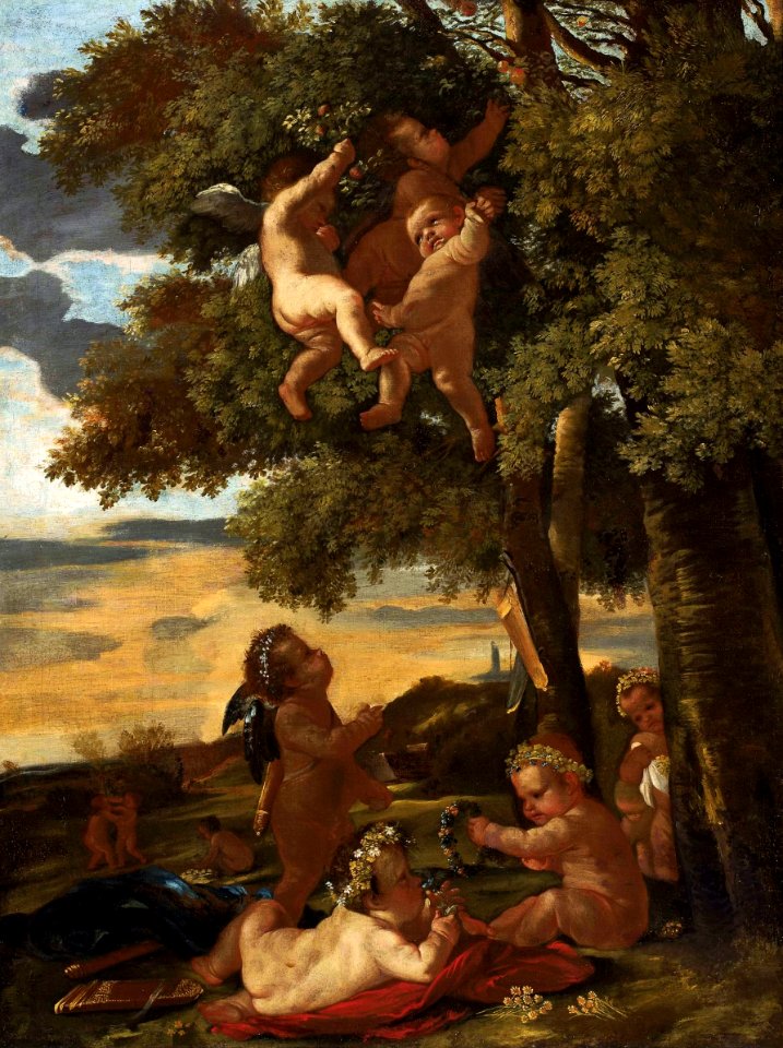 Poussin Children and putti playing