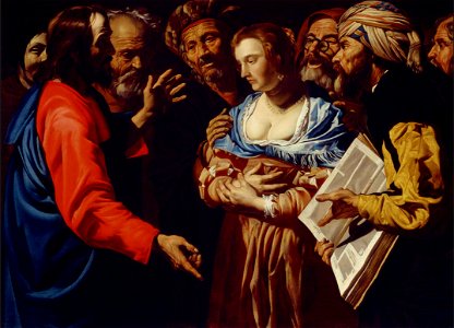 Matthias Stom - Christ and the woman taken into adultery