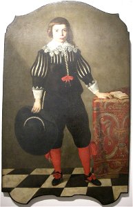Pittore nordico, ritratto di ragazzo con il cappello in mano 1633