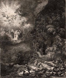Rembrandt Annunciation to the shepherds