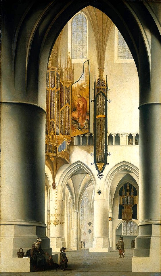 Pieter Jansz Saenredam - Interieur van de Grote of Sint Bavokerk te Haarlem