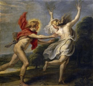 Cornelis de Vos - Apollo chasing Daphne, 1630. Free illustration for personal and commercial use.