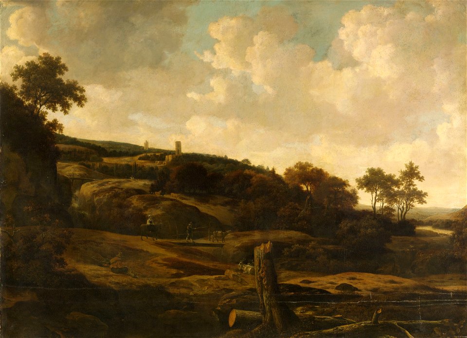 Bergachtig landschap, wellicht de St Pietersberg met het kasteel Lichtenberg bij Maastricht Rijksmuseum SK-C-373